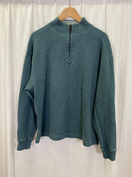 Blue Cotton Quarter Zip (L)