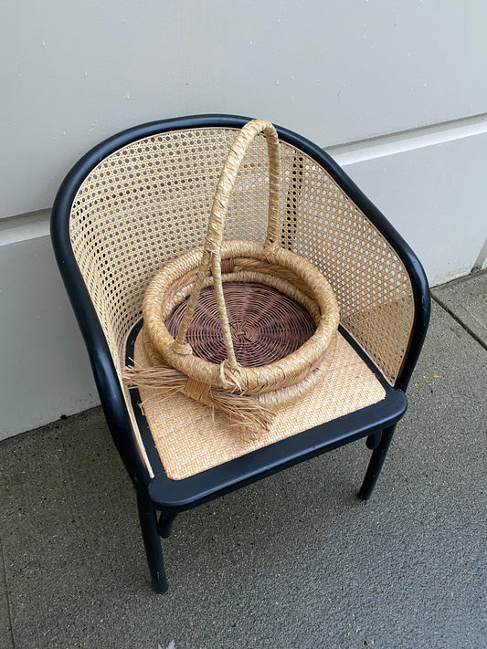 Flat Circular Wicker Basket