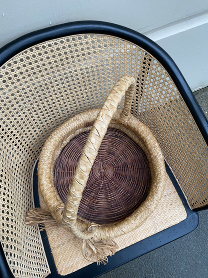 Flat Circular Wicker Basket