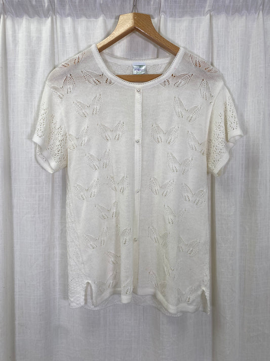 White Vintage Knit Top (M)