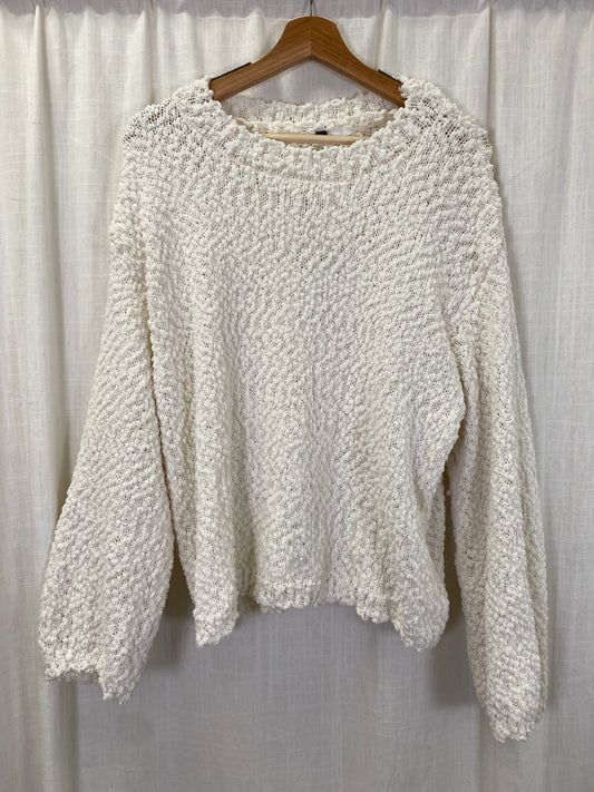 White Fuzzy Sweater (M*)