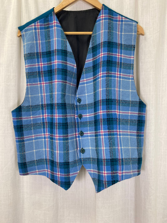 Plaid Wool Vest (L*)