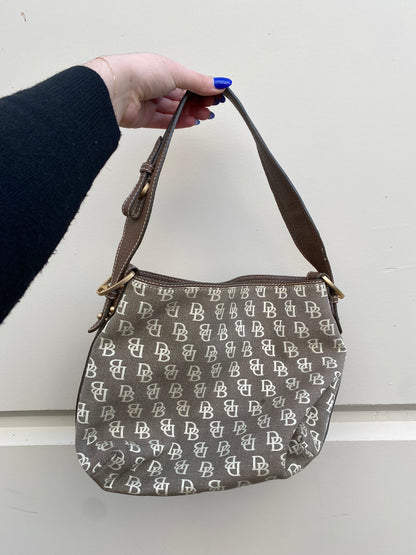 Dooney & Bourke Brown Canvas Shoulder Bag