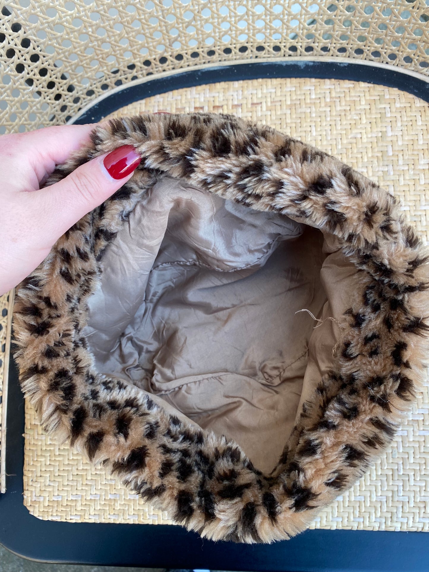 Faux Fur Leopard Hat O/S