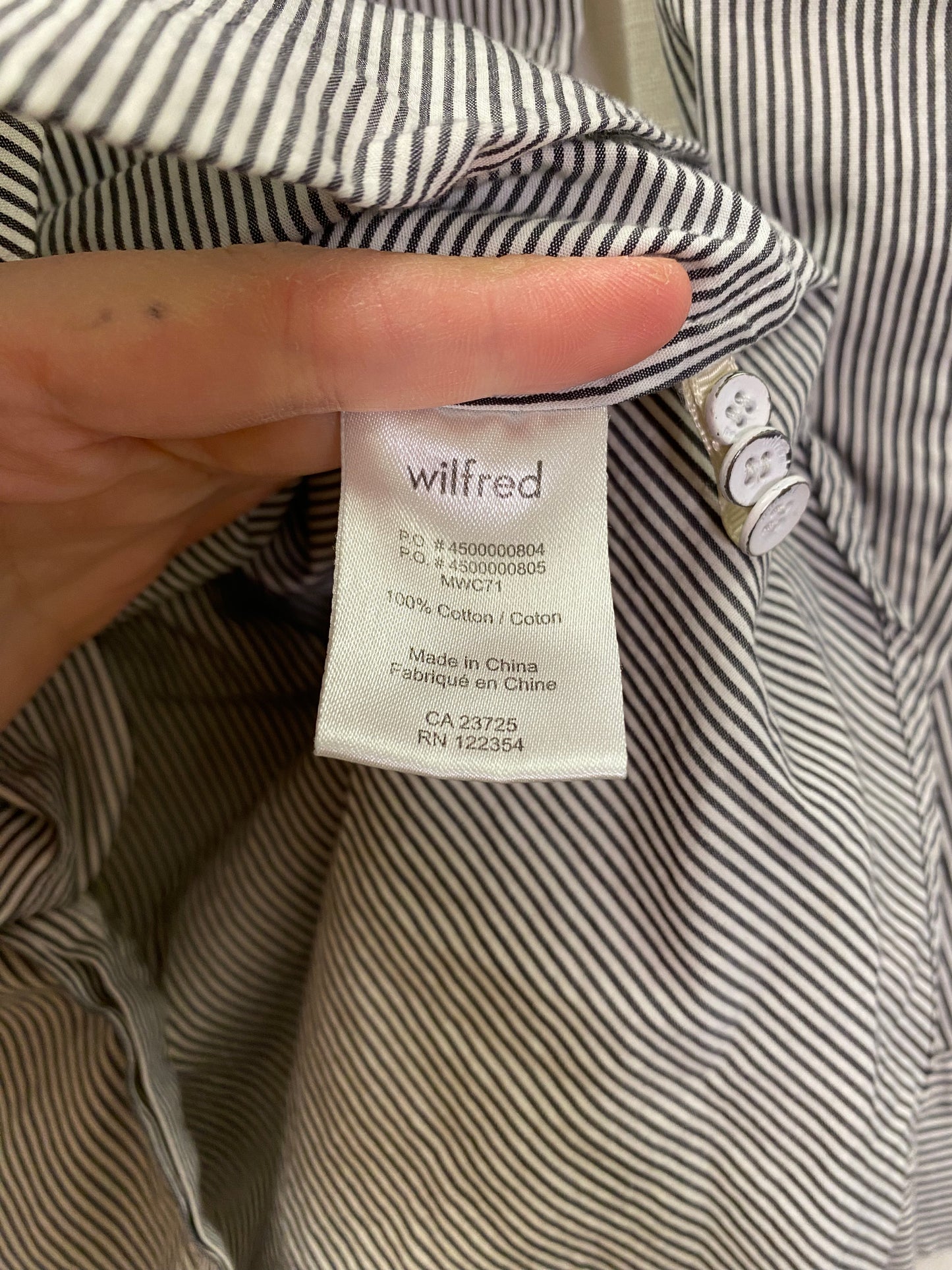 Wilfred Striped Button Up (XXS)