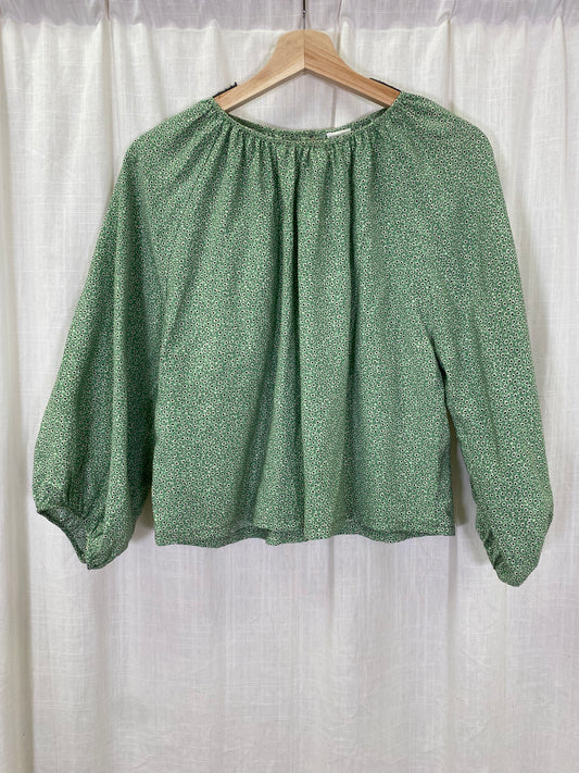 Green Floral Blouse (S)