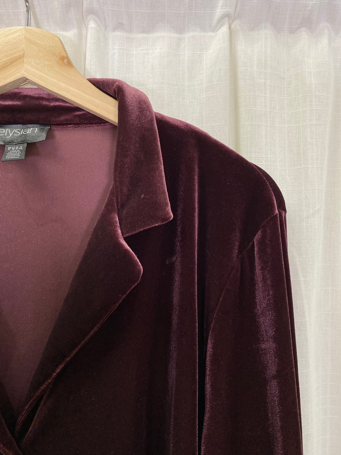 Burgundy Velvet Button Up (XL)