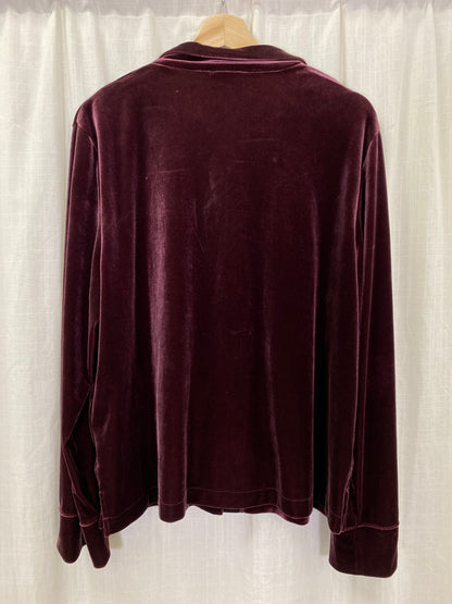 Burgundy Velvet Button Up (XL)