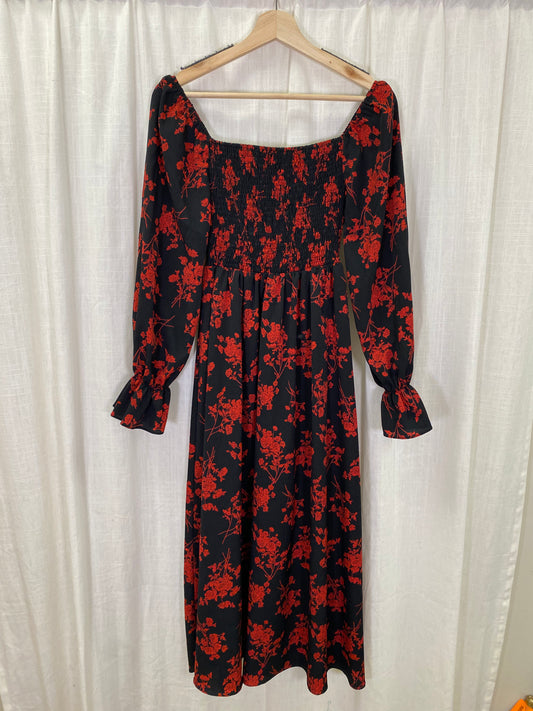 Black & Red Floral Dress (6)